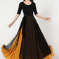 Swing summer chiffon skirt with black wrap outfit  5198