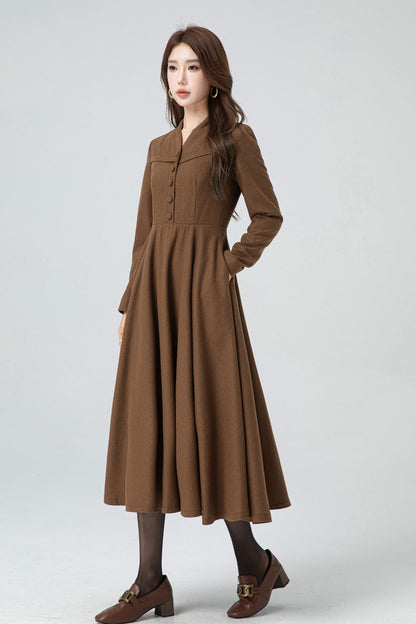 Vintage Inspired Wool Dress 5300