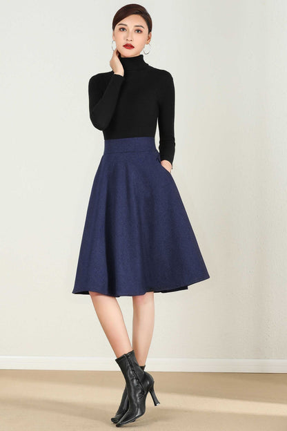 Gray Wool A-Line Skirt - Winter Ready, Flattering Fit 5233