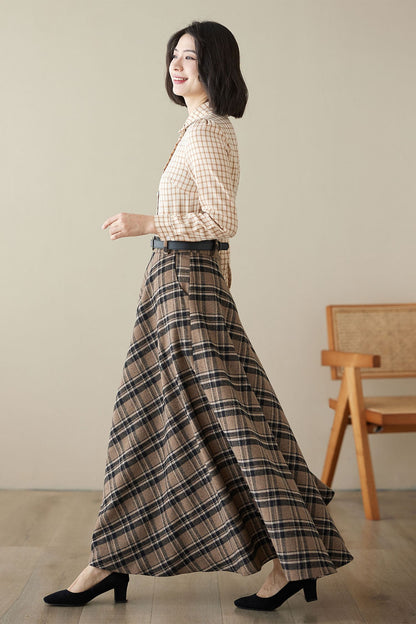 Retro Plaid Winter Autumn Skirt Women 4622