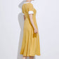 vintage inspired Yellow linen shirt dress 2317