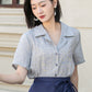 Short sleeves summer linen shirt top 4920