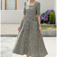 Gray Casual outfit Long Linen dress 5984