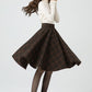 Handmade Knee length plaid winter wool skirt 5323