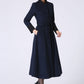 Handmade Wool Coat – Vintage Mandarin Collar Winter Maxi Overcoat 1061