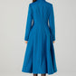 Blue swing midi wool winter coat 4602