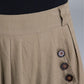 Khaki long maxi skirt with pleated and button detail 1671