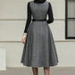 Handmade Wool Pinafore Dress – Gray Sleeveless Midi for Autumn Winter 6418