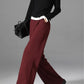 Wide leg long winter wool pants women 5471