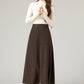 Brown a line winter wool skirt women 5483