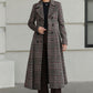 Plaid Vintage inspired Long wool coat 6529