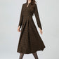 Retro plaid midi wool dress women 5302