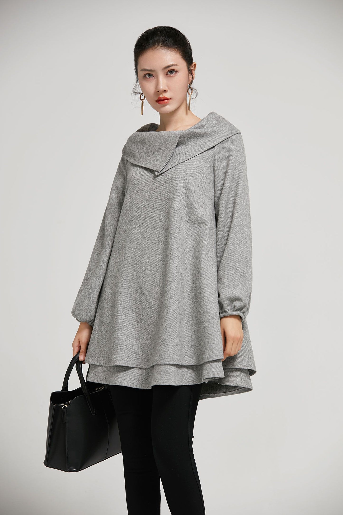 Wome's  wool tuic dress in grey 2310