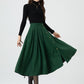 Button front green midi wool skirt 5322