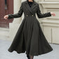 Army green double breasted winter wool coat 5459