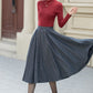 Swing Midi Wool Skirt Women 5458