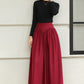 Handmade Women's High-Waisted Wool Maxi Skirt 6420