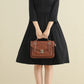 Vintage inspired little black linen dress women 2794