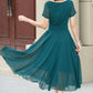 Midi fit and flare summer swing chiffon dress 6104