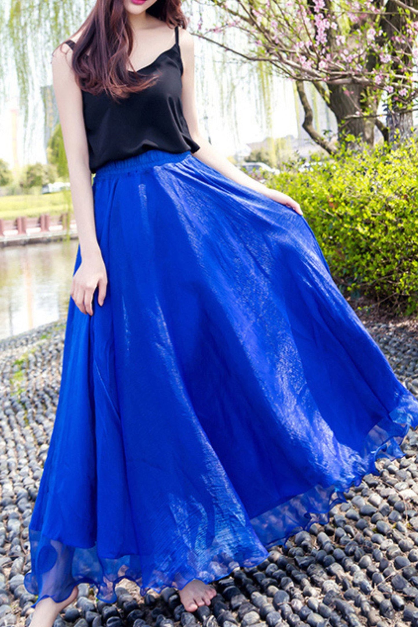 Maxi summer swing beach chiffon skirt TT0033