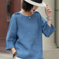 Blue summer linen top blouse 5221