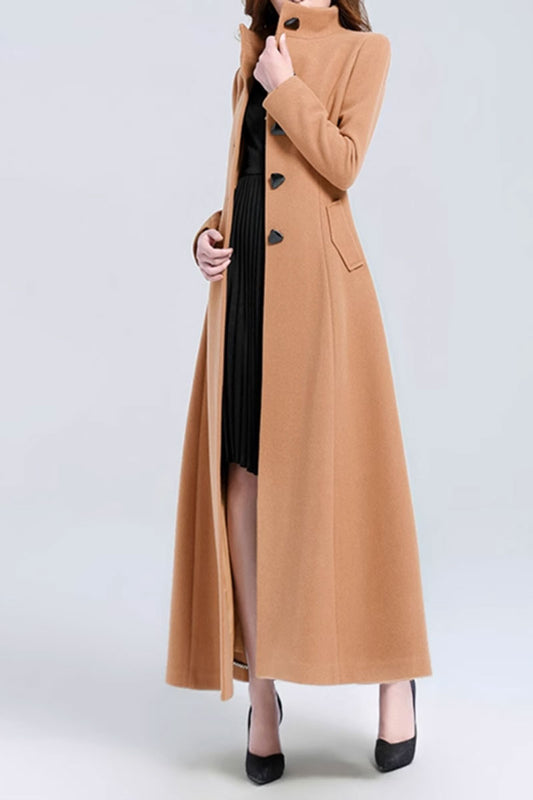 Maxi Fit and flare wool dress coat 4567