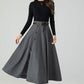 Button down midi winter wool skirt 4557