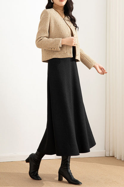 A line winter wool skirt women 6210