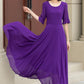 Purple Boho A Line Summer Chiffon Dress 5116