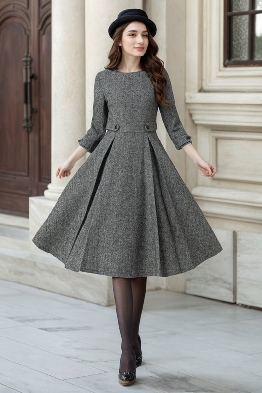 Vintage Wool Dresses Classic, Cozy & Handmade Xiaolizi Vintage Wool Dresses Classic, Cozy & Handmade Xiaolizi