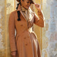 Brown Vintage inspired Winter Long wool coat 2405