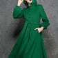 Maxi swing wool coat in Green 1347#