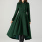 Vintage inspired green long wool coat 4604