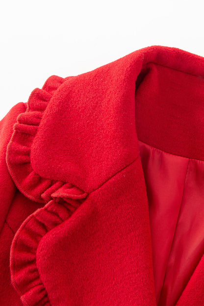 1950s Vintage Inspired Swing Red Wool Coat 4613