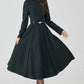 Dark Green Winter Long Wool Dress 4522