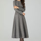 A-Line winter gray wool dress 4548