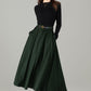 Vintage Handmade Wool Maxi Skirt – A-Line Winter Elegance | Xiaolizi 6497