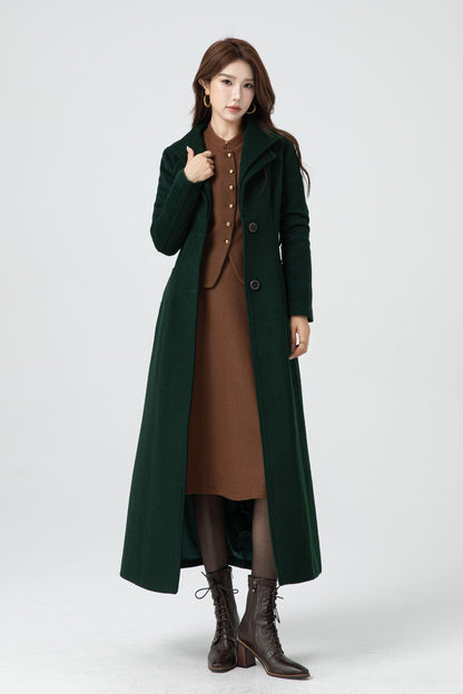 Women's Wool Blend Coat, Short Hip-Length Button-Up | Xiaolizi 5317