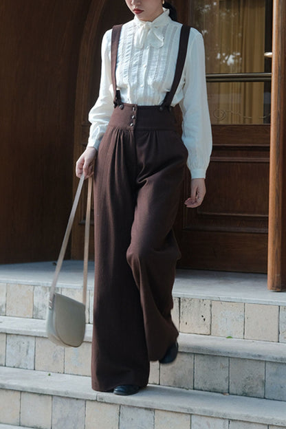 Wide leg pants with pockets women 6228