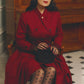 Vintage Inspired Burgundy Wool Dress 4815