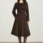 Brown short winter wool coat women 5566