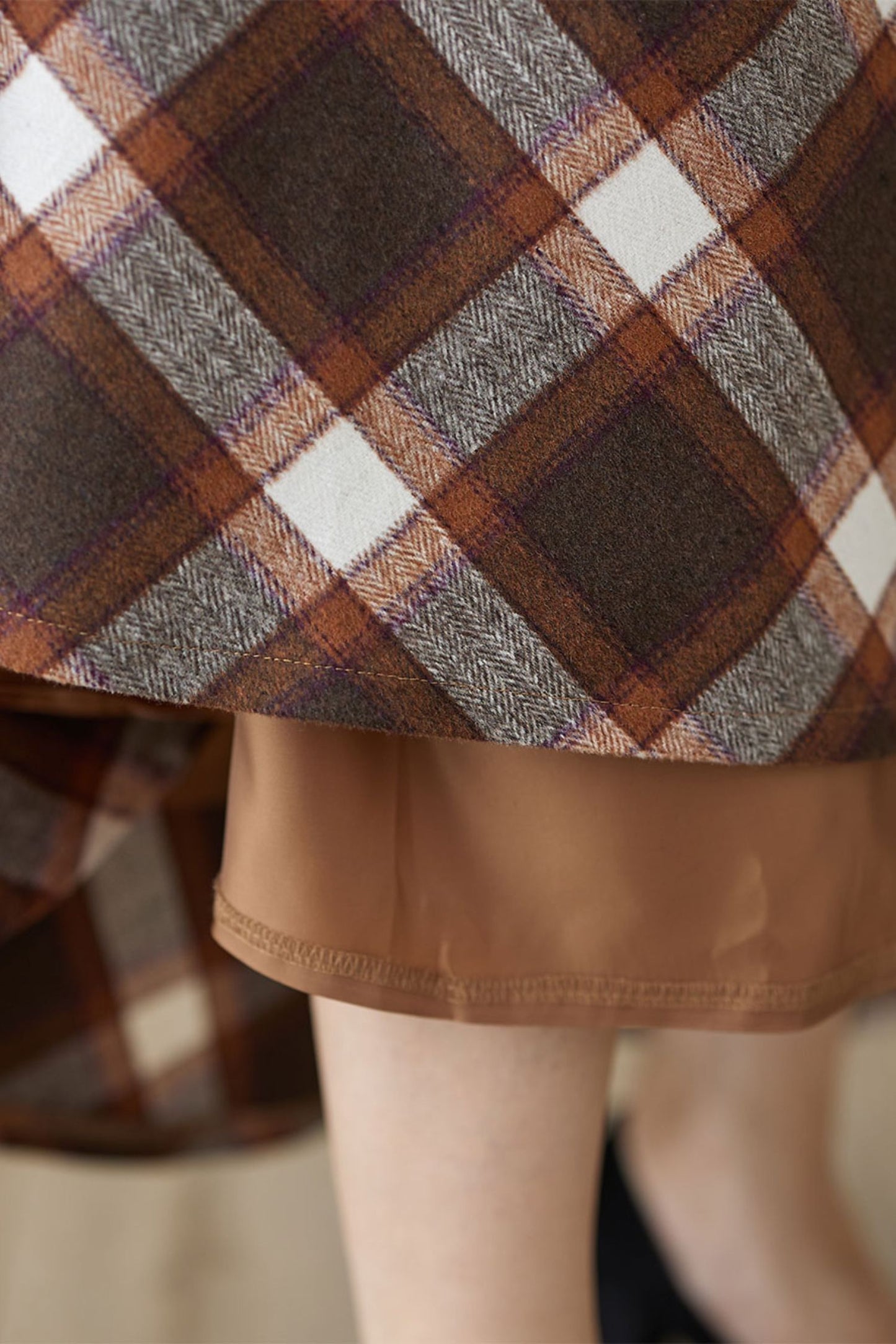 Maxi wool plaid skirt for women 4625