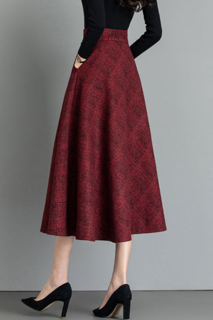 Vintage inspired midi wool skirt 6207