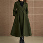 Green princess long winter wool coat 5364