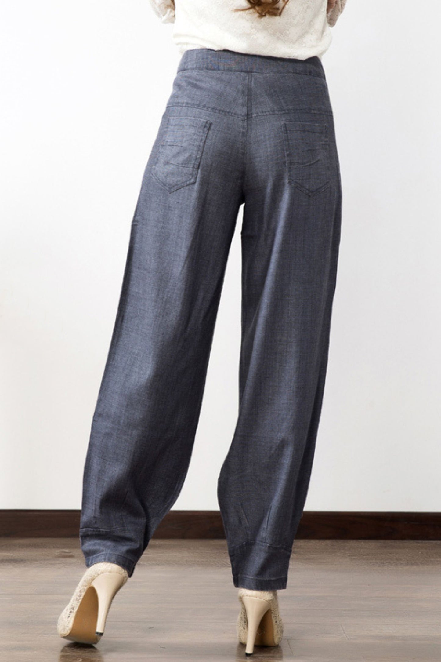 Loose fitting lantern linen pants 6231
