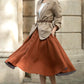 Button Down Midi Linen Skirt 5689