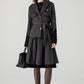 Gray military short wool coat 4605