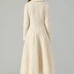 Off white wedding long wool winter coat 4559