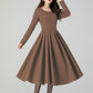 Fit and Flare Winter Wool Midi Dress 5501