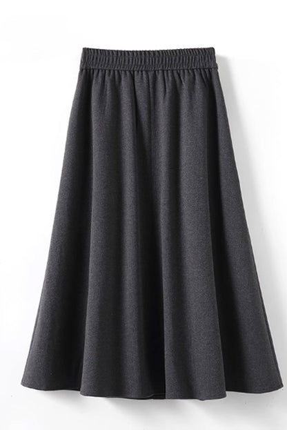 A line vintage winter wool skirt women 4761